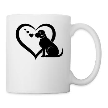 Dog With Heart Dog Lover Dog Owner Dog Puppy Cute - Tasse - Weiß - Rechts