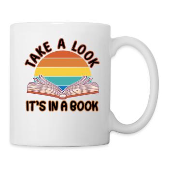 Jetez un coup d’œil c’est dans un livre - Lire le livre - Mug blanc - blanc - Droite