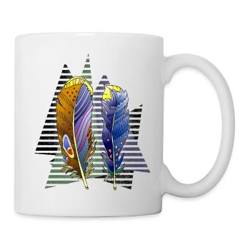 Feder - Tasse - Weiß - Rechts