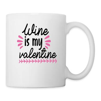 Wine is my Valentine - Mug - white - Right