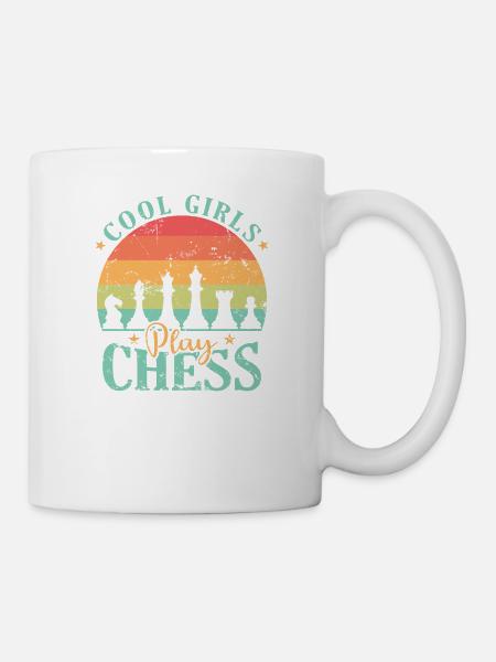 Cool Girls play Chess Chess Brain Teaser - Mug - white