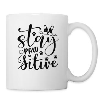 Stay pawsitive - Mug - white - Right