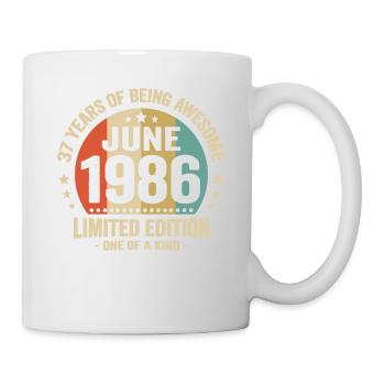 June 1986 37 years anniversary vintage gift idea - Mug - white - Right