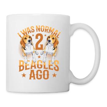 J’étais normal devant 2 beagles. - Mug blanc - blanc - Droite