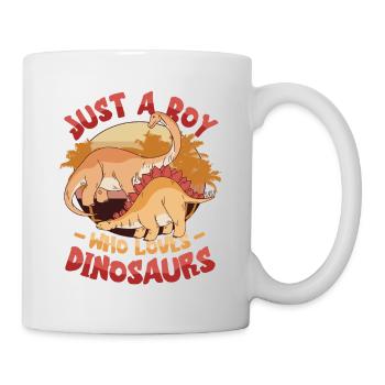 Just A Boy Who Loves Dinosaurs. Young Dinosaur - Mug - white - Right