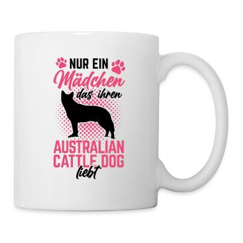 Mädchen liebt Australian Cattle Dog Treibhund - Tasse - Weiß - Rechts