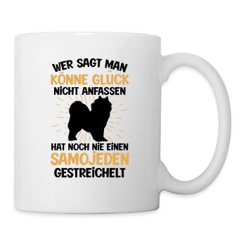 Samojede Glück anfassen Samojedenspitz - Tasse - Weiß - Rechts