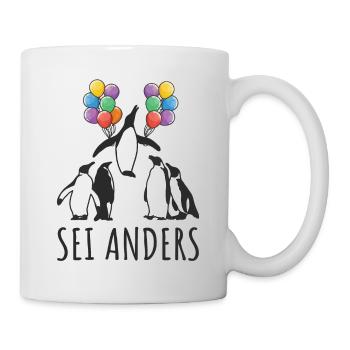 Motivation Sei Anders Pinguin Kreative Menschen - Tasse - Weiß - Rechts