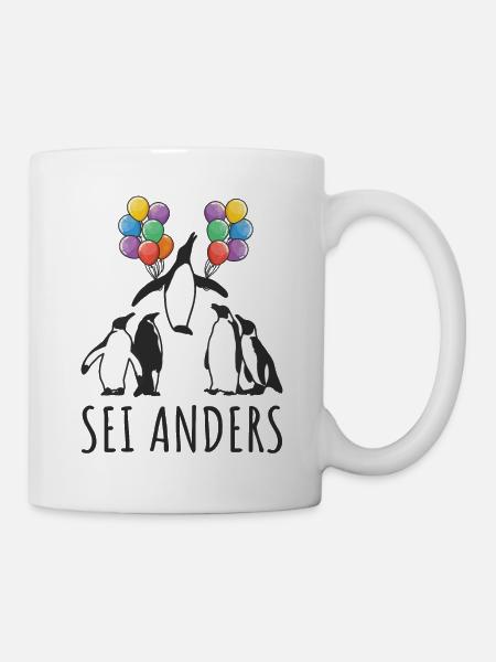 Motivation Sei Anders Pinguin Kreative Menschen - Tasse - Weiß