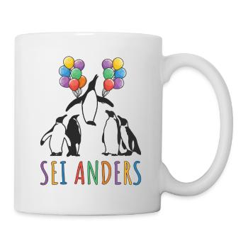 Pinguin Motivation Sei Anders Kreative Menschen - Tasse - Weiß - Rechts