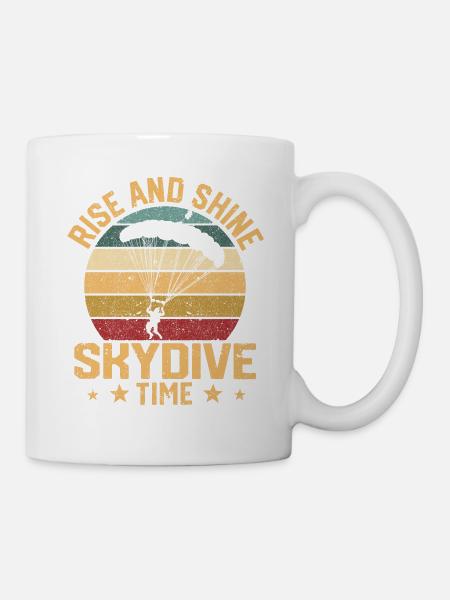 Drôle d’amateur de parachutisme Parachute Rise And Shine - Mug blanc - blanc
