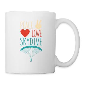 Peace Love Skydive drôle de parachutisme - Mug blanc - blanc - Droite