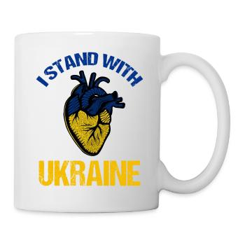 Ich stehe mit der ukrainischen Flagge ukrainisch - Tasse - Weiß - Rechts