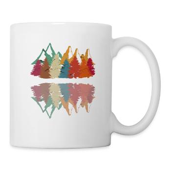 Retro Vintage Wandern Wald Berg - Tasse - Weiß - Rechts