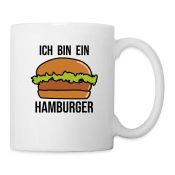 Ich bin ein Hamburger - Hamburger Burger - Tasse - Weiß - Rechts