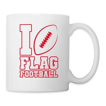 I love Flag Football Ball Player - Mug - white - Right