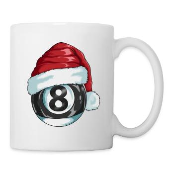 Billardspieler Weihnachtsmotiv Billardfan Geschenk - Tasse - Weiß - Rechts