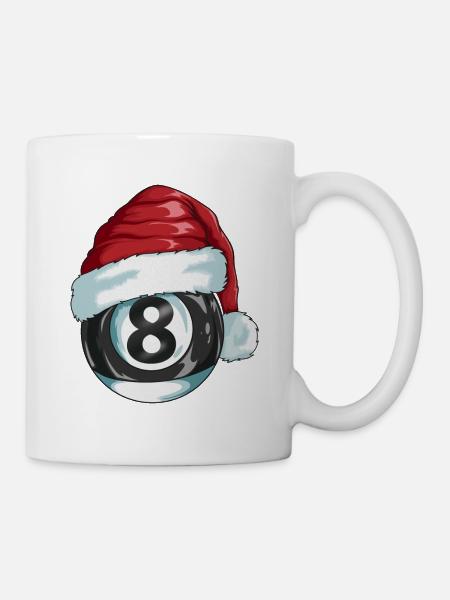 Joueur de billard Motif de Noël Cadeau de fan de billard - Mug blanc - blanc