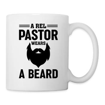 A real pastor wears a beard of Christian - Mug - white - Right