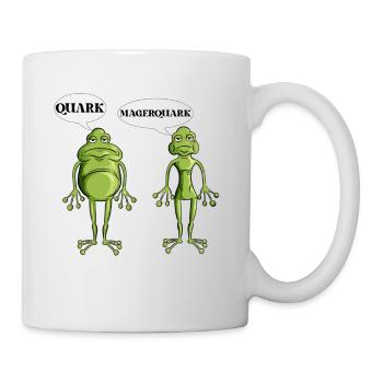 Lustiges Forsch Frösche Quark Magerquark Wortwitz - Tasse - Weiß - Rechts