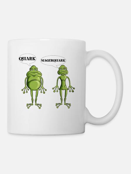 Lustiges Forsch Frösche Quark Magerquark Wortwitz - Tasse - Weiß