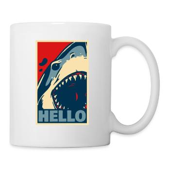 Hallo Hai - Tasse - Weiß - Rechts