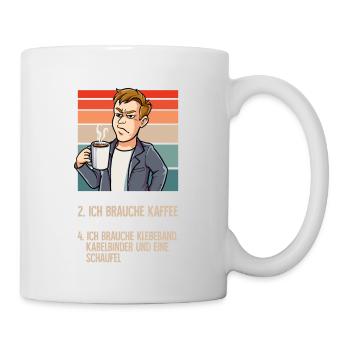 Meine 4 Stimmungen Kaffee Mann - Tasse - Weiß - Rechts