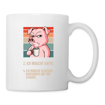 Meine 4 Stimmungen Kaffee Schwein - Tasse - Weiß - Rechts