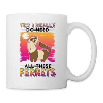 Oui, j’ai vraiment besoin de tous ces furets Frettchen - Mug blanc - blanc - Droite