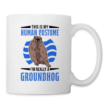 Groundhog Human Costume Murmeltier Marmot - Tasse - Weiß - Rechts