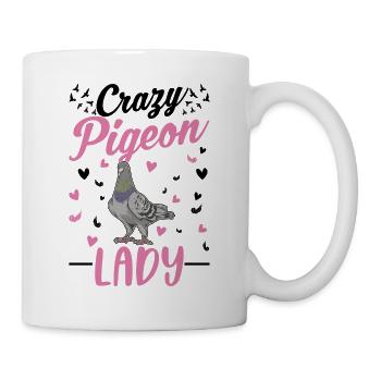 Verrückte Tauben Frau Taubenzüchterin - Tasse - Weiß - Rechts