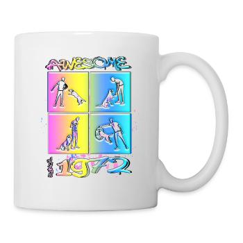 Awesome since 1972. Agility, Hundetraining - Mug - white - Right