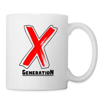 Génération X Lettres/X Symbole Texte Cadeau - Mug blanc - blanc - Droite
