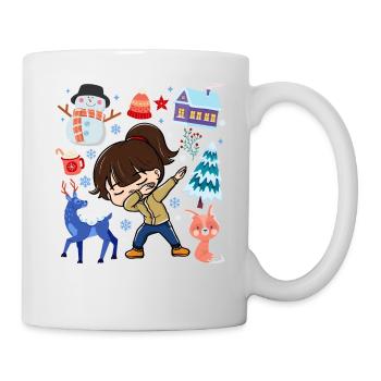 Spotted Girls Snow Deer Winter Temperate - Mug - white - Right