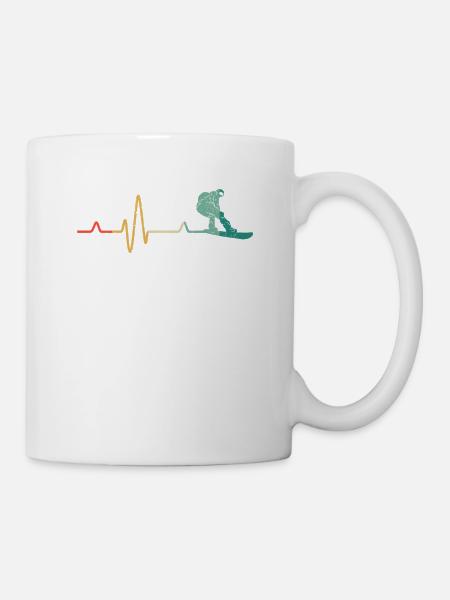 Snowboard Pulse Snowboarder Mountains Snowboarding - Mug - white