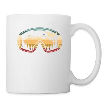 Ski Snowboard Goggles Skiing Snow Mountain Winter - Mug - white - Right