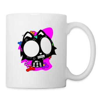 Day of the dead Katze mit Blumen mexikanisches - Tasse - Weiß - Rechts