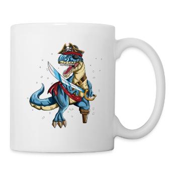 Pirate Dino T-Rex Pirate Outfit Eye Patch Sabre - Mug blanc - blanc - Droite