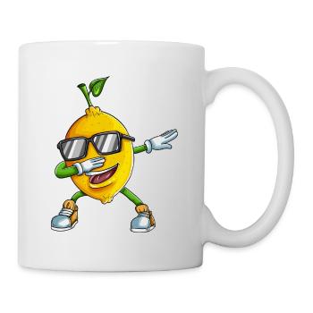Lemon Dabbing Dance Pool Summer Fan Holiday Outfit - Mug - white - Right