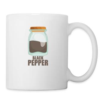 Black Pepper Gewürz Geschmack Essen Kochen - Tasse - Weiß - Rechts