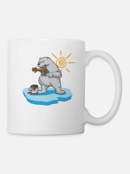 Umweltschutz Klimawandel Tag der Erde Eisbär Demo - Tasse - Weiß