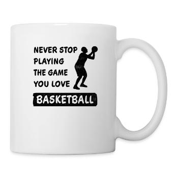 Never stop playing basketball - Mug - white - Right