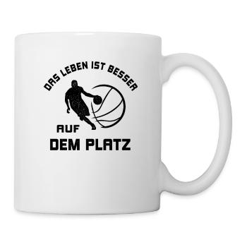 Life is better on the court basketball gift - Mug - white - Right