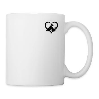 Dog and Cat Lover Dog Lover - Cute Cat & Dog Heart - Tasse - Weiß - Rechts