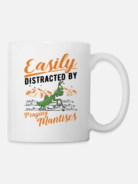 Gottesanbeterin Praying Mantis Fangschrecke - Tasse - Weiß
