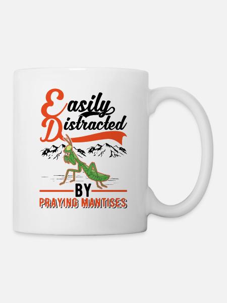 Gottesanbeterin Praying Mantis Fangschrecke - Tasse - Weiß