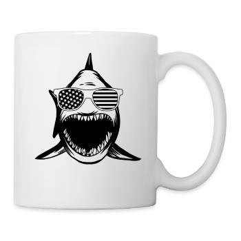 Great White Shark Shark Fish - Sharkfish Funny Sha - Tasse - Weiß - Rechts