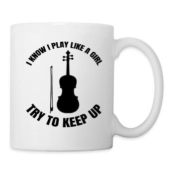 Violon Femme Violon Musique Orchestre de violoniste - Mug blanc - blanc - Droite