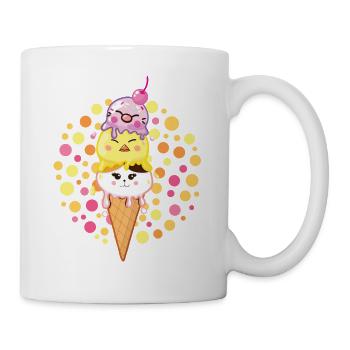 FFXIV Kawaii Moogle Fat Chocobo Fat Cat Candy Pop - Mug - white - Right
