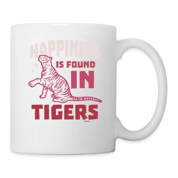 Happiness Is Found In Tigers - Tasse - Weiß - Rechts